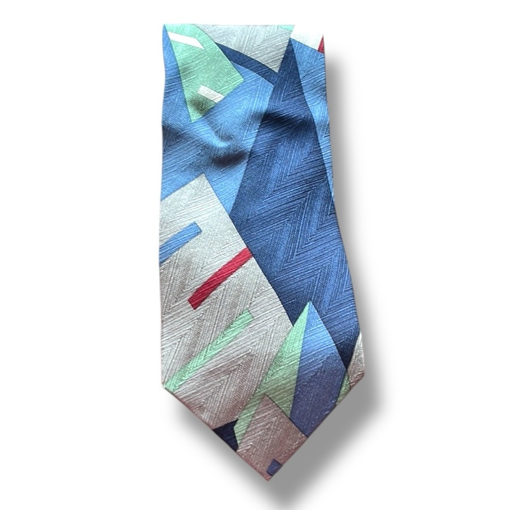 Vintage Men's Colorblock Silk Tie Retro Classic Necktie